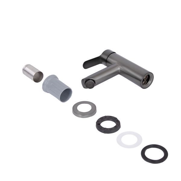 Змішувач для раковини Brinex Pure 001F низький Graphite BRIPUR001FGRP BRIPUR001FGRP фото