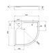 Lidz Душовий піддон KAPIELKA ST80x80x14 низький, напівкруглий, діаметр зливу 52 мм LKAST808014R фото 2