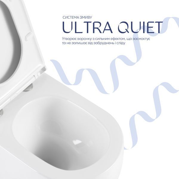 Унітаз підвісний Qtap Taurus Ultra Quiet 515&times;360&times;350 мм, White, з сидінням Slim Duroplast / Soft-close / Quick Release QTTAU26W49116 QTTAU26W49116 фото