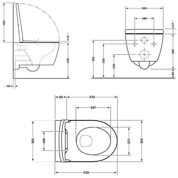 Унітаз підвісний Qtap Taurus Ultra Quiet 515&times;360&times;350 мм, White, з сидінням Slim Duroplast / Soft-close / Quick Release QTTAU26W49116 QTTAU26W49116 фото