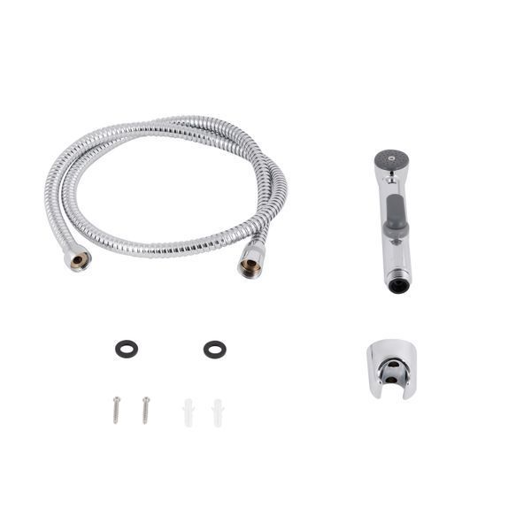Набор для гігієнічного душу Qtap Inspai-Varius округлий QTSETCRMA021 Chrome/Grey (Set) QTSETCRMA021 фото