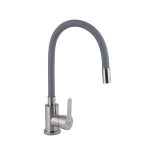 Змішувач для кухні Brinex Pure 015F3 з гнучким виливом Nickel/Grey BRIPUR015F3NKG BRIPUR015F3NKG фото