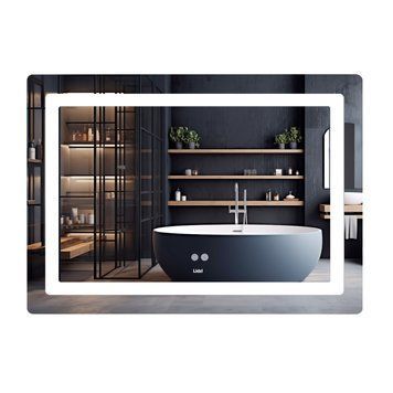 Дзеркало Lidz Kubis (KU2) 1000х800 з LED-підсвічуванням Touch, з антизапотіванням, з димером, рег. яскравості LD78LF6141008048450 LD78LF6141008048450 фото