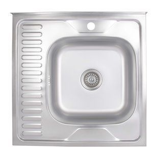 Кухонна мийка Brinex 6060-R 0,6 мм Satin (BRIN6060RSAT06) BRIN6060RSAT06 фото