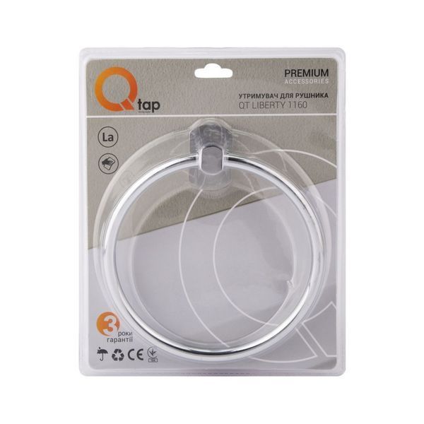 Тримач для рушника Qtap Liberty D 160 мм QTLIBCRM1160 Chrome QTLIBCRM1160 фото