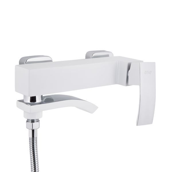 Змішувач для ванни Qtap Swan Cascada з поворотним виливом (з душовим гарнітуром) QTSWA260CRW45569 Chrome/White QTSWA260CRW45569 фото