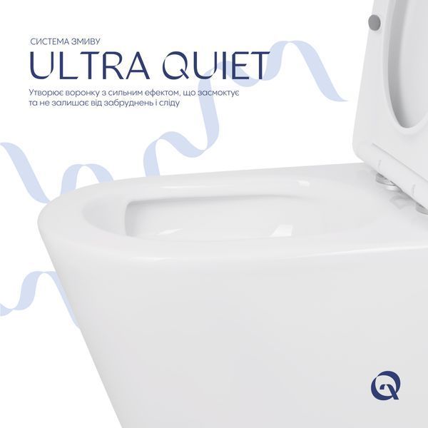 Унітаз підлоговий Qtap Swan Ultra Quiet з сидінням Soft-close 640x360x835 мм QT16222182TW White QT16222182TW фото