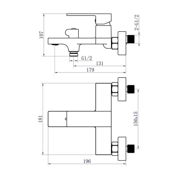 Змішувач для ванни Qtap Gemini (з душовим гарнітуром) QTGEM259CRW45683 Chrome/White QTGEM259CRW45683 фото