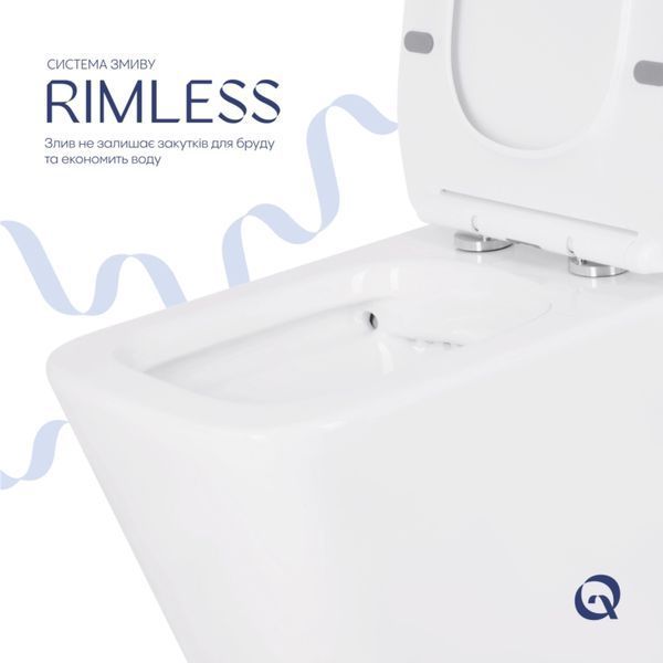 Унітаз підлоговий Qtap Crow Eco безобідковий з сідінням Soft-close QTCRO27W48750 QTCRO27W48750 фото