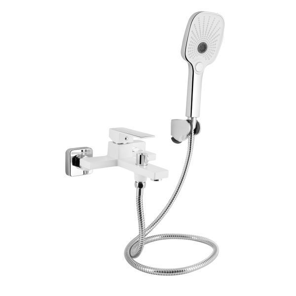 Змішувач для ванни Qtap Gemini (з душовим гарнітуром) QTGEM259CRW45683 Chrome/White QTGEM259CRW45683 фото