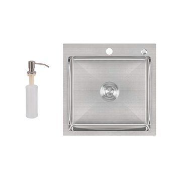 Мийка для кухні інтегрована Lidz Handmade H5050 (LDH5050BRU35375) Brushed Steel 3,0/1,0 мм LDH5050BRU35375 фото