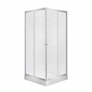 Lidz Wawel SC80x80.SAT.LOW.FR Душова кабіна квадратна, скло Frost 4 мм + Lidz Душовий піддон KAPIELKA ST80x80х14 LWASC8080SLFSET фото