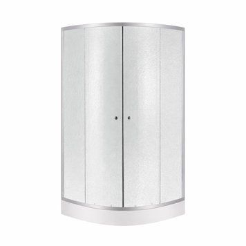 Душова кабіна Lidz Latwa SC80x80.SAT.LOW.FR, скло Frost 4 мм + Lidz Душовий піддон KAPIELKA ST80x80x14 LLASC8080SLFSET фото