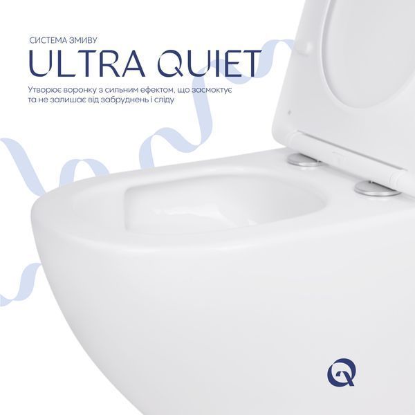 Унітаз підвісний Qtap Jay безобідковий з сідінням Soft-close QT07335175W QT07335175W фото