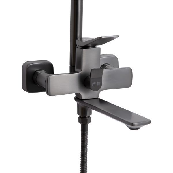 Душова система універсальна Qtap Presto на три споживачі (з виливом) QTPRE111GRP45585 Graphite QTPRE111GRP45585 фото