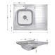 Кухонна мийка Brinex 6080-L 0,6 мм Satin (BRIN6080LSAT06) BRIN6080LSAT06 фото 2