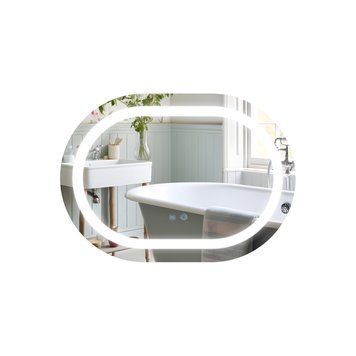 Дзеркало Qtap Gemini 500х700 з LED-підсвічуванням Touch, з антизапотіванням, з димером, рег. темп. кольору (3000-6500K) QT2578R5070 QT2578R5070 фото