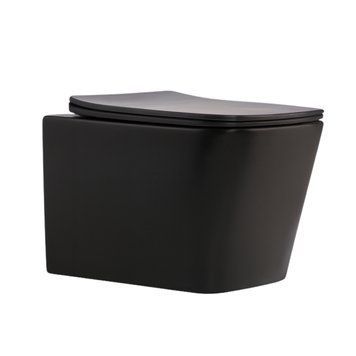 Унітаз підвісний Qtap Tern New Ultra Quiet безобідковий з сидінням Soft-close MATT BLACK QT17332303ASMB QT17332303ASMB фото