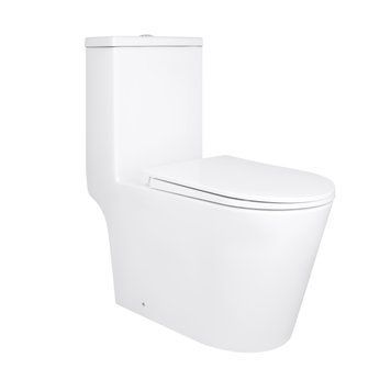 Унітаз-моноблок підлоговий Qtap Kolibri Ultra Quiet безобідковий з сидінням Soft-close WHITE QT10226380W QT10226380W фото