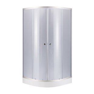 Набір Lidz душова кабіна Latwa SC90x90.SAT.LOW.GR, скло тоноване 4 мм + піддон Kupala LLSC9090SATLOWGR2SET фото