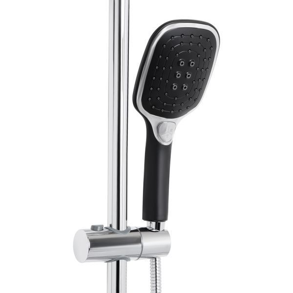 Душова система універсальна Qtap Grand на три споживачі (з виливом) QTGRABCR1004 Chrome/Black QTGRABCR1004 фото