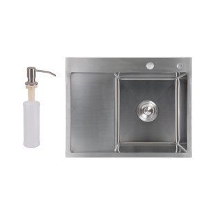 Мийка для кухні інтегрована Lidz Handmade H6350L крило ліворуч (LDH6350BRUL45588) Brushed Steel 3,0/1,0 мм LDH6350BRUL45588 фото