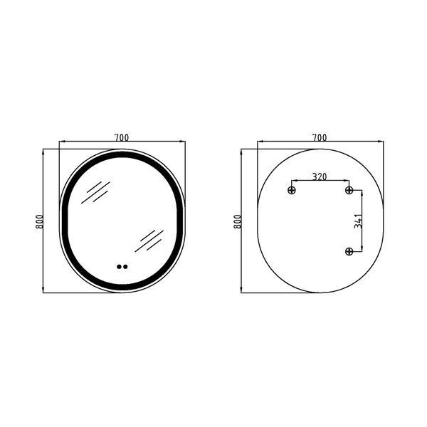 Дзеркало Qtap Gemini 800х700 з LED-підсвічуванням Touch, з антизапотіванням, з димером, рег. темп. кольору (3000-6500K) QT2578R8072B QT2578R8072B фото