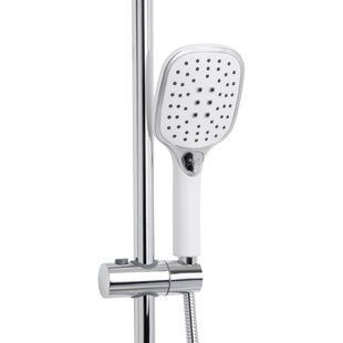 Душова система універсальна Qtap Grand на три споживачі (з виливом) QTGRAWCR1004 Chrome/White QTGRAWCR1004 фото
