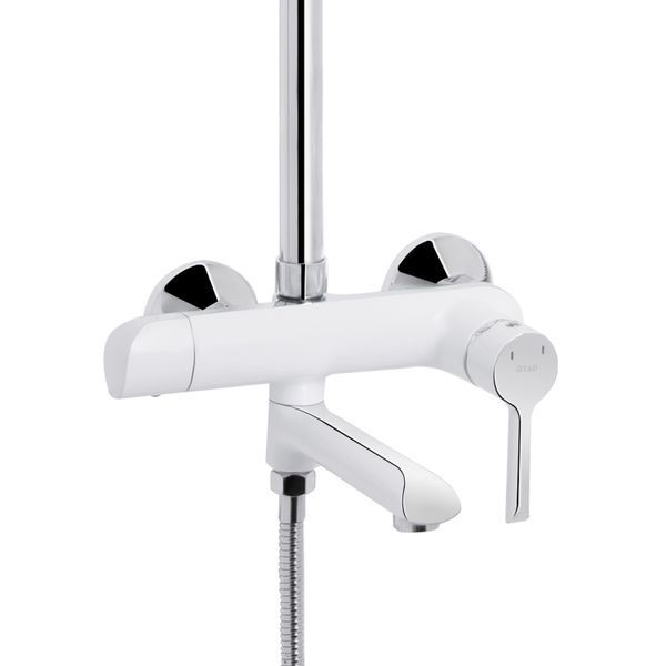 Душова система універсальна Qtap Grand на три споживачі (з виливом) QTGRAWCR1004 Chrome/White QTGRAWCR1004 фото
