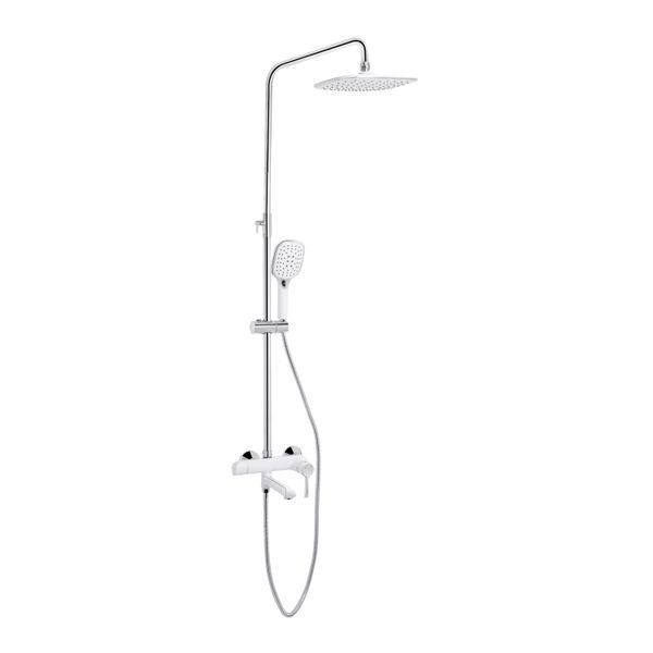 Душова система універсальна Qtap Grand на три споживачі (з виливом) QTGRAWCR1004 Chrome/White QTGRAWCR1004 фото