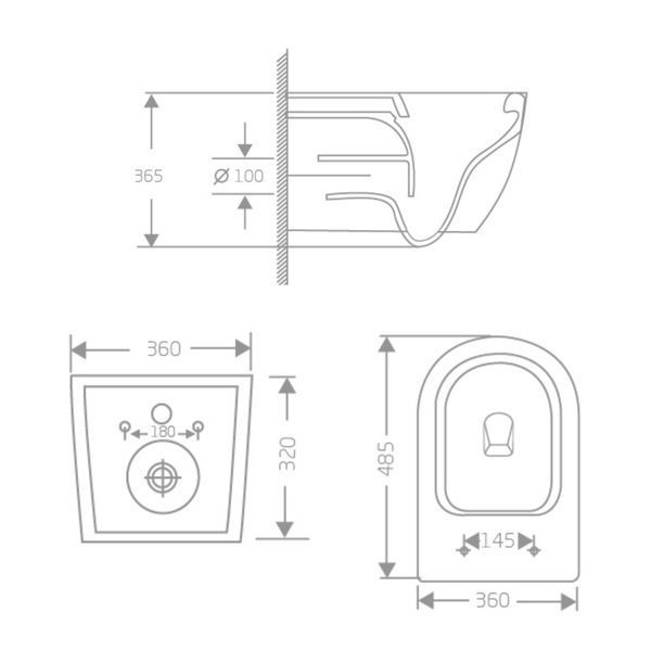 Унітаз підвісний Jay Rimless 485&times;360&times;320 мм, White, з сидінням Slim Duroplast/ Soft-close/ Quick Relase QT07335177RW Qtap QT07335177RW фото