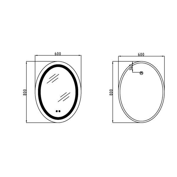 Дзеркало Lidz Vida 800х600 з LED-підсвічуванням Touch, з антизапотіванням, з димером, рег. яскравості LD78LF6080 LD78LF6080 фото