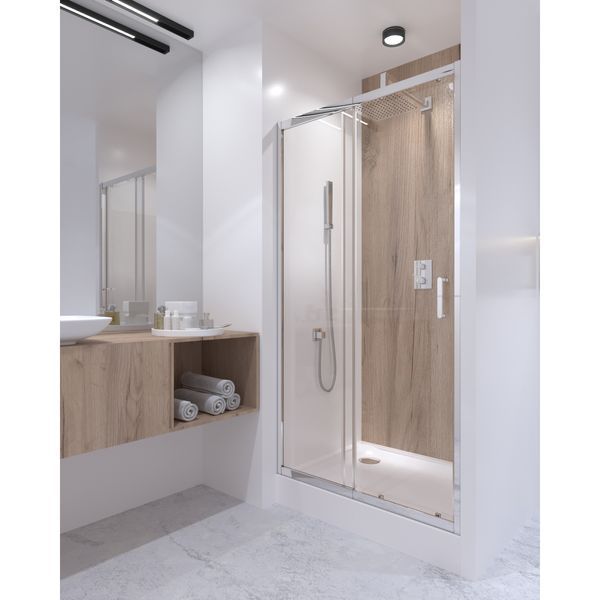 Душові двері в нішу Qtap Taurus CRM201-11.C6 97-108x200 см, скло Clear 6 мм, покриття CalcLess TAUCRM20111C6 фото