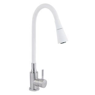 Змішувач для кухні Lidz Aria 015F31 з гнучким виливом (k35) LDARI015F31WNK36981 White / Nickel LDARI015F31WNK36981 фото