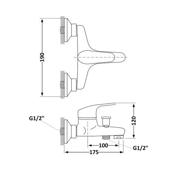 Змішувач для ванни Brinex 36W 006 BRIN36W006 фото