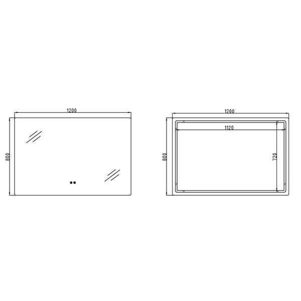 Дзеркало Qtap Taurus (TA2) 1200&times;800 мм з LED-підсвічуванням Touch, з антизапотіванням, з димером, рег. темп. кольору (3000-6500K) QTTAU120080048960 QTTAU120080048960 фото